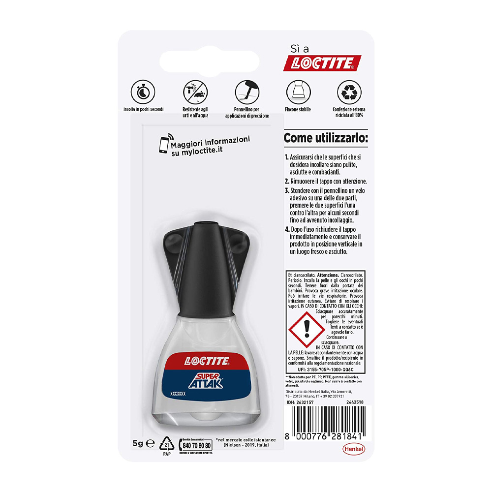 Adesivo Universale Istantaneo Super Attak Easy Brush LOCTITE 5 gr